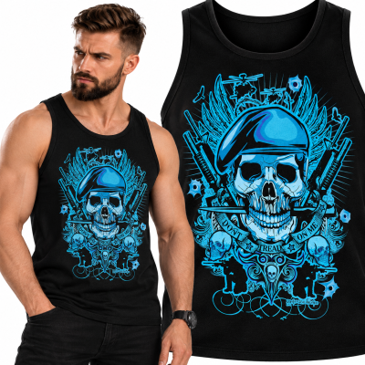 TANK TOP HORROR  BLUE SKULL